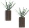 2 Pack Wood Wall Planter Vase with Artificial Eucalyptus Farmhouse Hanging Decor